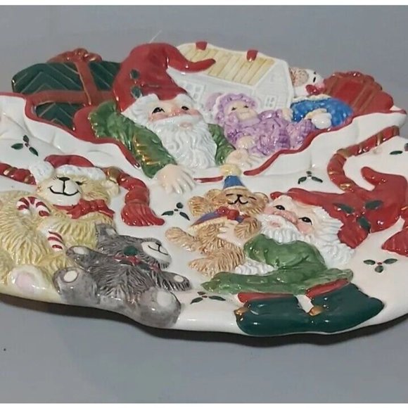 Fitz & Floyd Holiday Elf Christmas 3D Plate 2003 - Picture 4 of 9